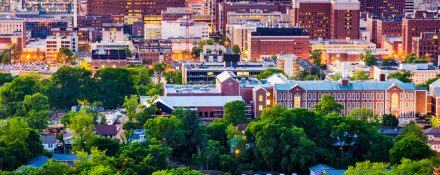 View of Alabama buildings from afar